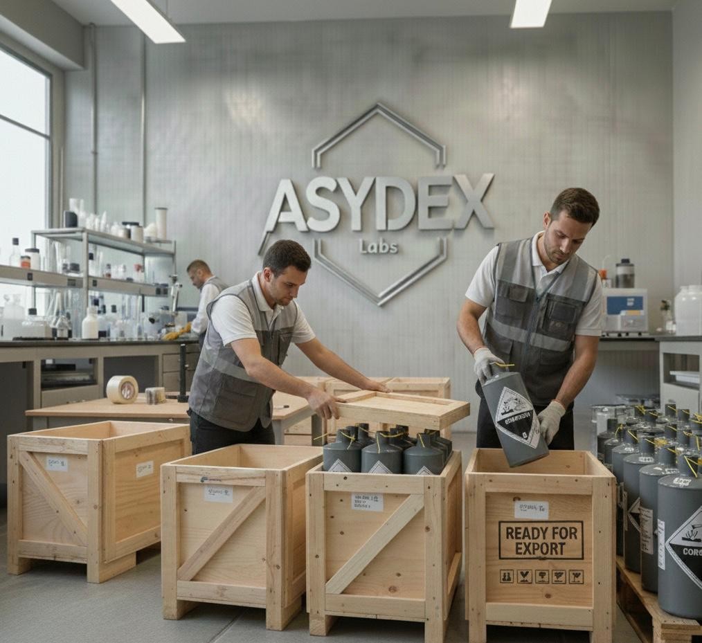 AsydeX Labs warehouse and export operations