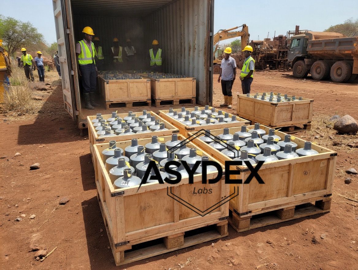 Mining pit with chemical supply