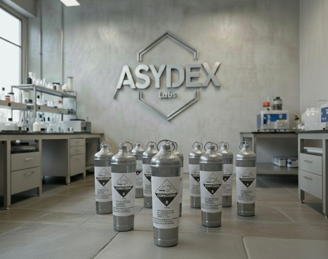 cylinders filled with liquid silver mercury
